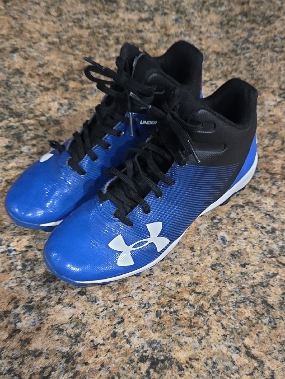 Under Armour Royal Blue and Black Baseball Cleats Size 4.5Y